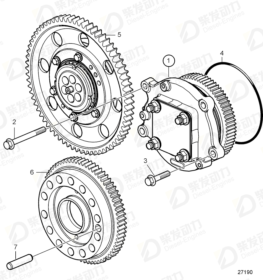 volvo penta Bearing housing 21912722 Drawing volvo penta Bearing housing 21912722 Drawing